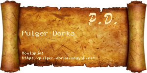 Pulger Dorka névjegykártya